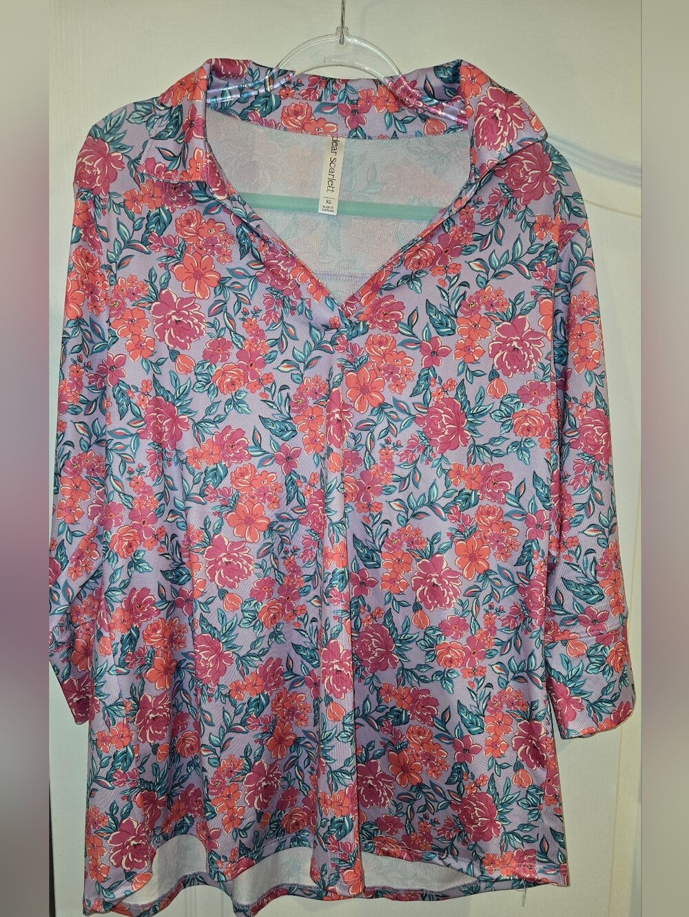 Womens Floral Dear Scarlett Sail-away Style Top Size-XL
